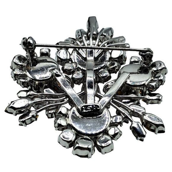 Austria Alexandrite Rhinestone Brooch Purple Blue Austrian Pin Vintage Costume J - Picture 8 of 11